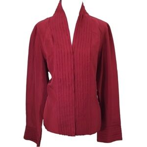 J. JILL Silk Shawl Collar Tuxedo Blouse